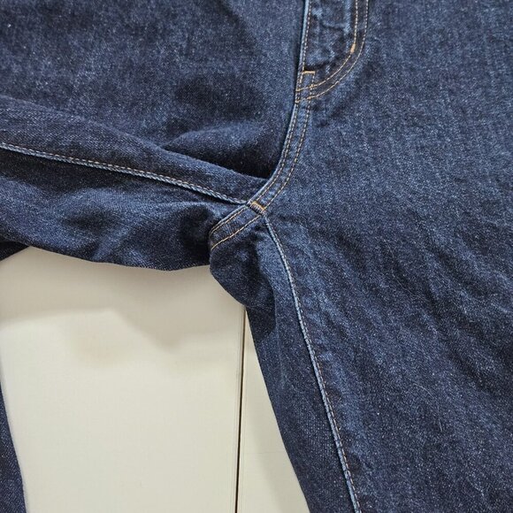 Uniqlo Jean Women 32 Indigo Relaxed Tapered High Rise Cropped Fabric By Kaihara - Picture 11 of 16